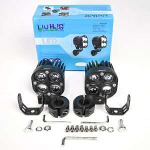 HJG 40W 4 LED Projector Fog Lights - with 2 Different Lighting Modes (White & Yellow)
