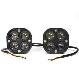HJG 40W 4 LED Projector Fog Lights - with 2 Different Lighting Modes (White & Yellow)