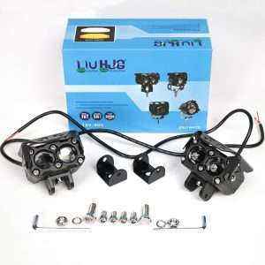 HJG - 101 - 2 LED Motorcycle Yellow/White Spot Light with Wiring harness & Switch