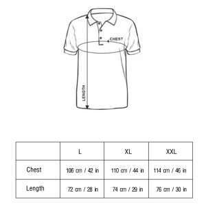 Polo T-shirt Size chart